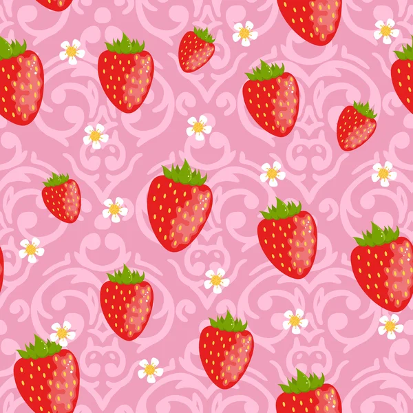Mönster med jordgubbar — Stock vektor