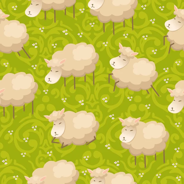 Pattern with lambs — Stock Vector