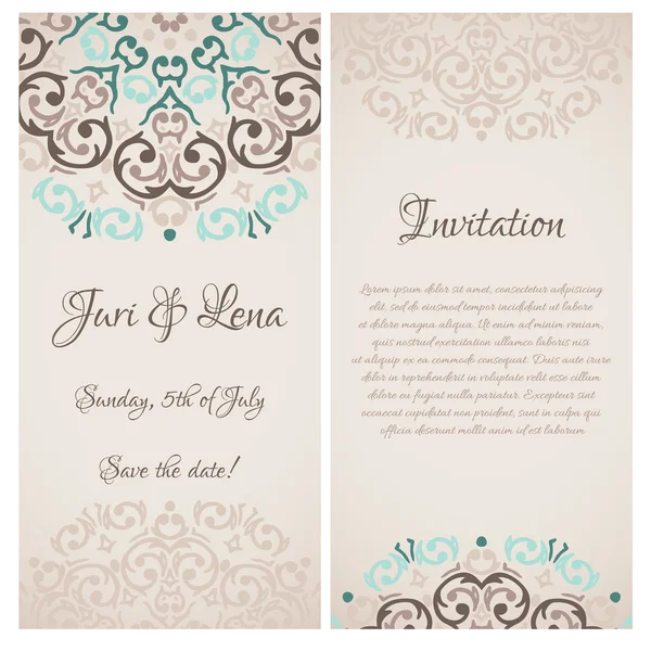 Invitation de mariage baroque — Image vectorielle