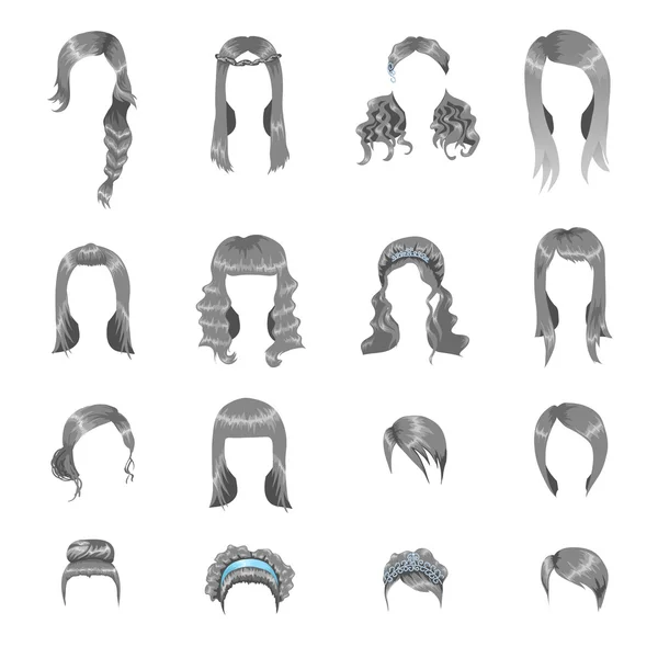 Mujeres peinados conjunto — Vector de stock