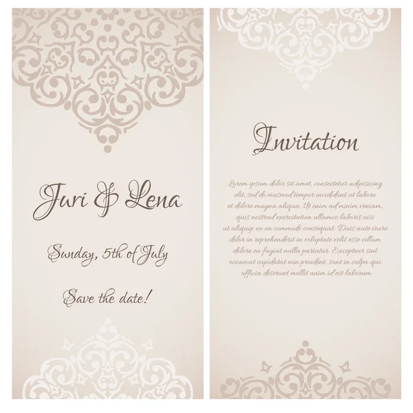 Invitation de mariage baroque — Image vectorielle