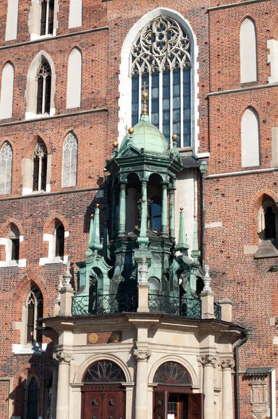 Krakow Daki Aziz Mary Bazilikası Nın Bir Parçası Polonya Tarihi — Stok fotoğraf