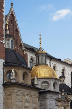 Wawel Kalesi 'ndeki katedral. Polonya 'da tarihi ve turistik yerler