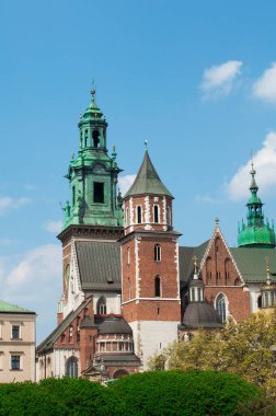 Krakow 'daki Wawel Kalesi. Polonya 'da tarihi ve turistik yerler