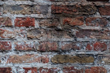 Eski kırmızı tuğla duvar. Geçmiş tuğlalı arkaplan