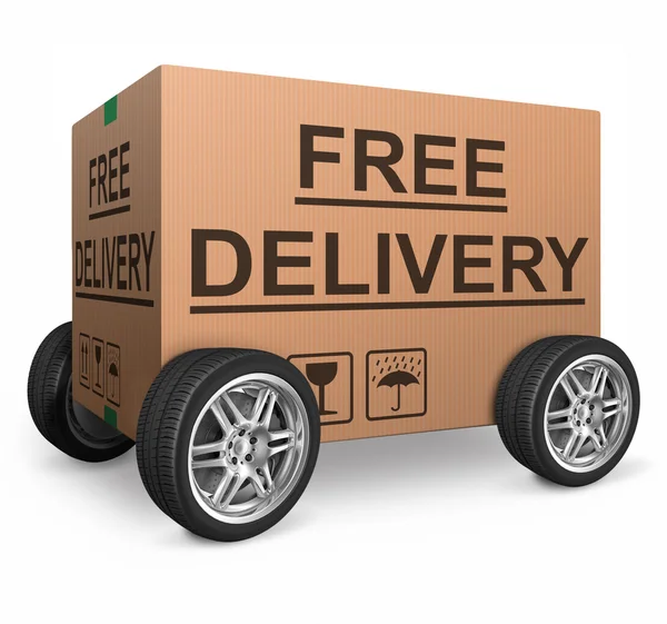 Free shipping cardboard box — Stock Photo, Image