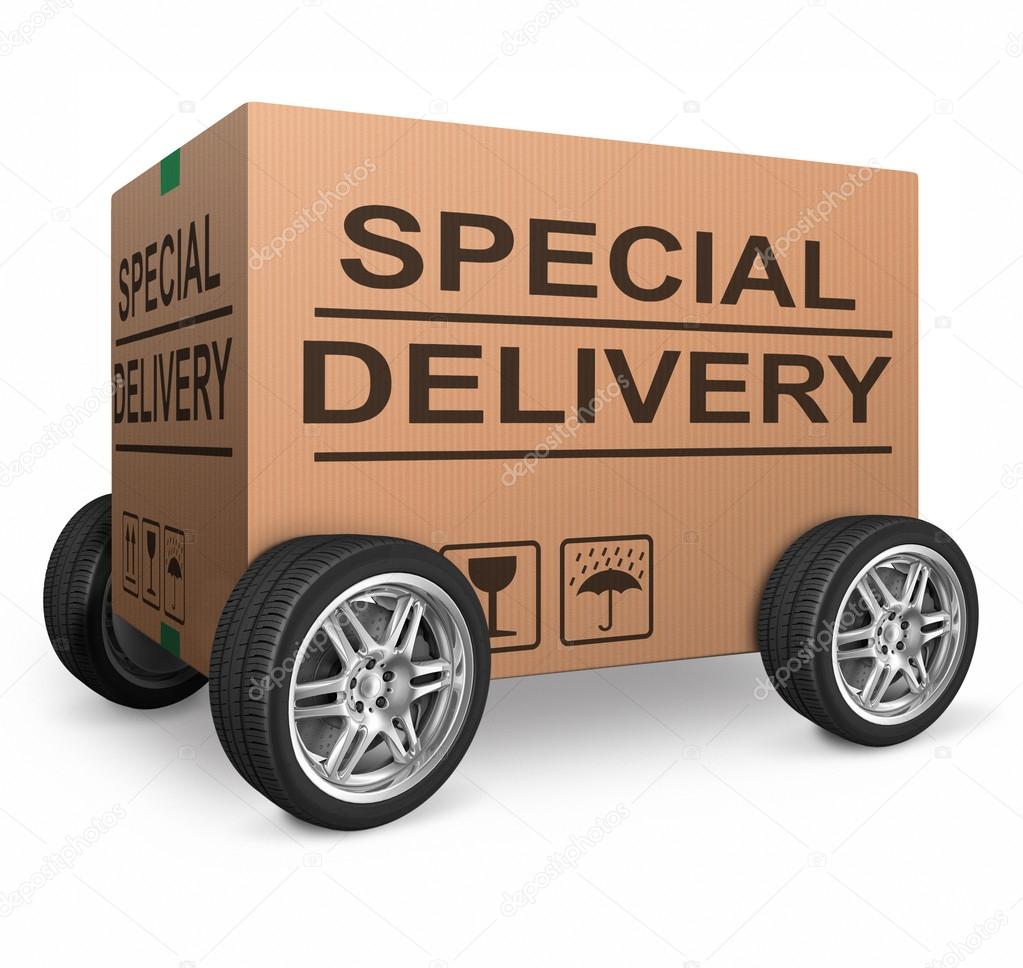 Special delivery cardboard box