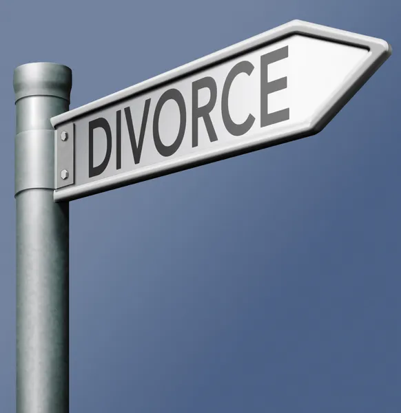 Divorce road sign — Stock Photo, Image