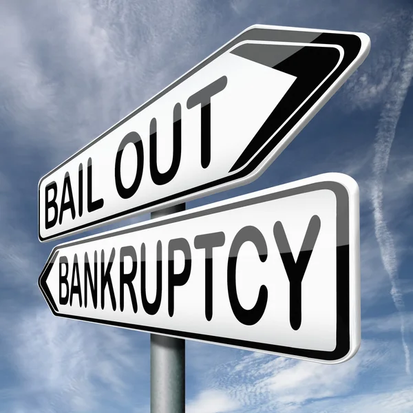 Bailout konkurs — Stockfoto