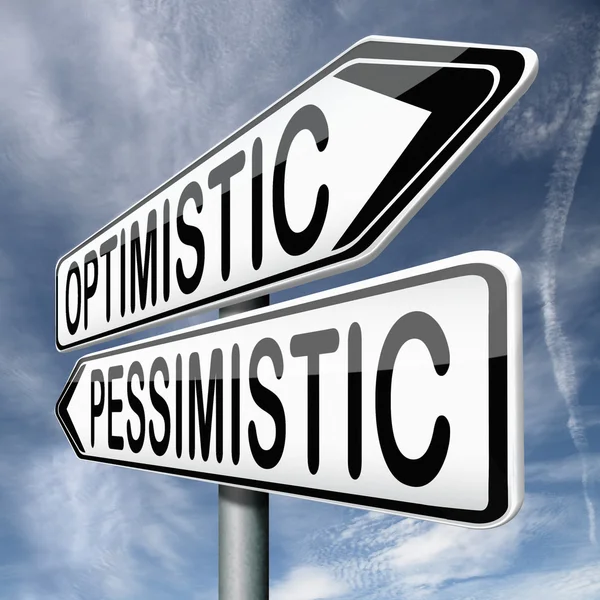 Optimistické nebo pesimistické — Stock fotografie