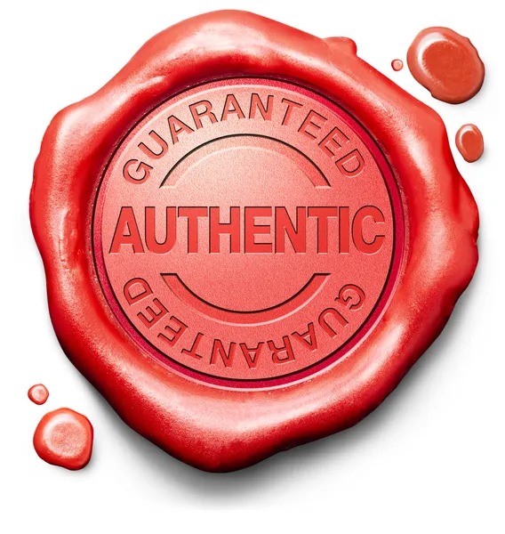 Stamp guaranteed authentic — Stock Photo, Image