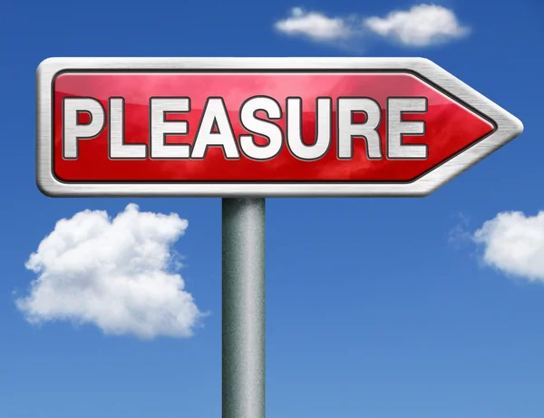Pleasure road sign arrow — Stock Photo, Image