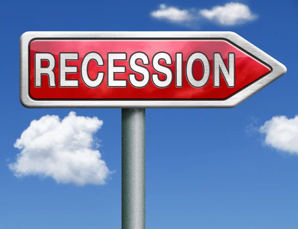 Recession road sign arrow — Stock Photo, Image