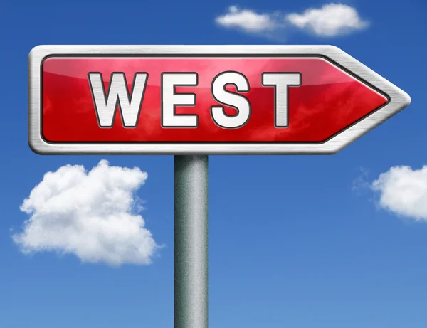 West road sign arrow — Stock Photo, Image