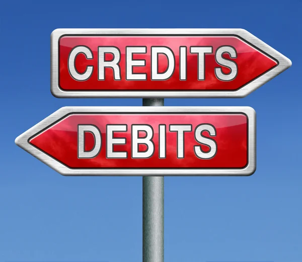 Debits or credits — Stockfoto