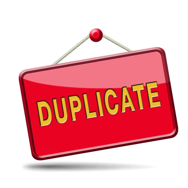 Duplicate sign — Zdjęcie stockowe