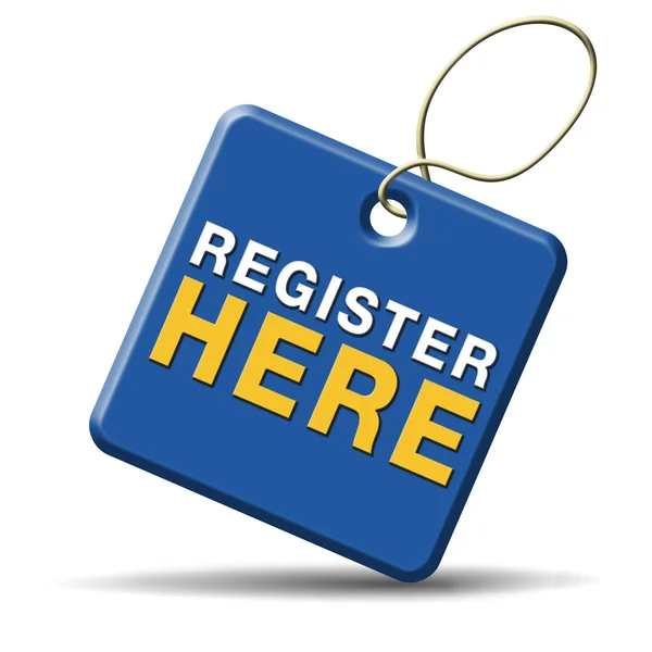 Register here sign — Stock Photo, Image