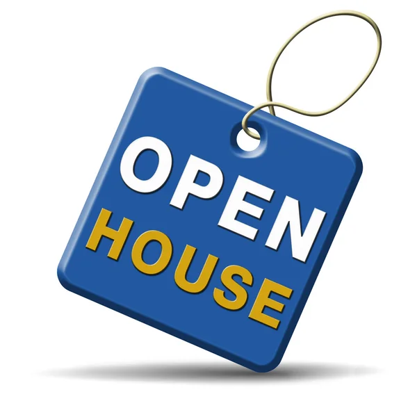 Open house blue sign — Stock Photo, Image