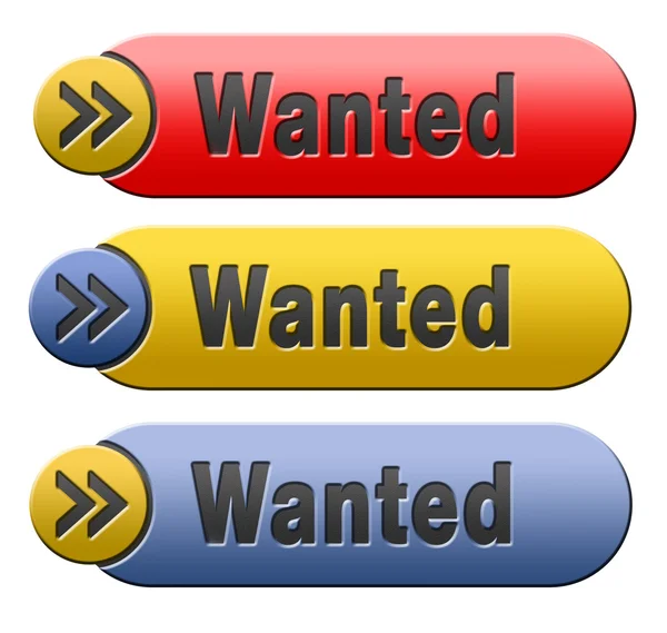 Wanted button — Stock Photo, Image