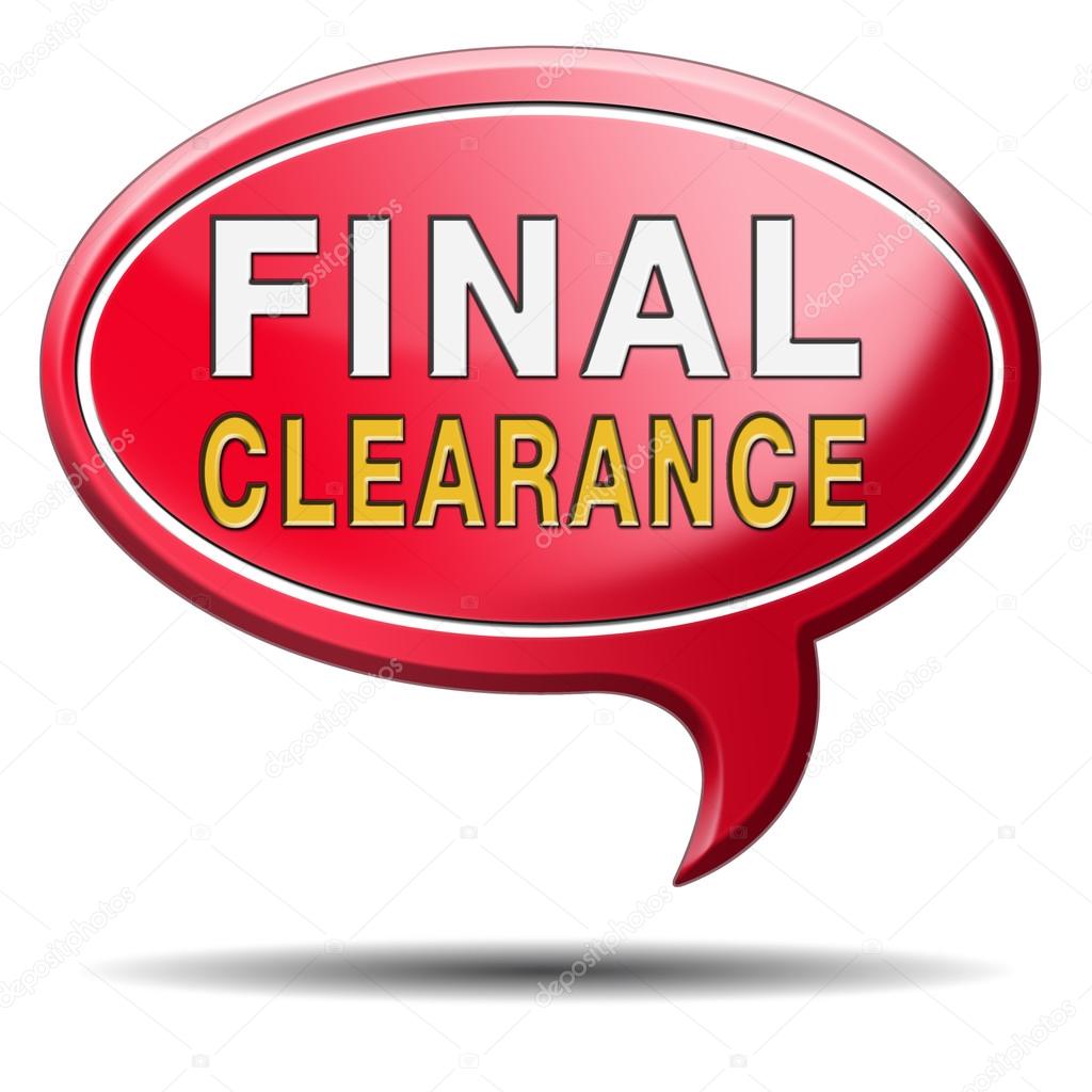 final clearance