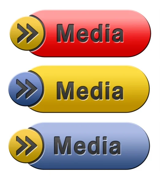 Кнопка медиа — стоковое фото