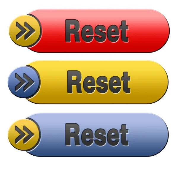 Przycisk Reset — Zdjęcie stockowe