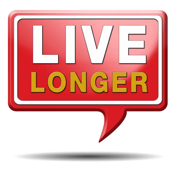Live longer red text balloon — Stock Photo, Image