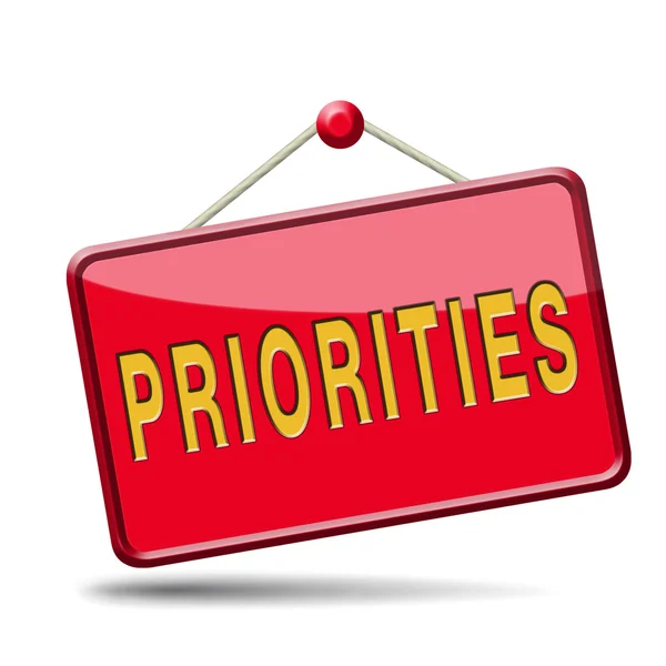 Botão prioridades — Fotografia de Stock