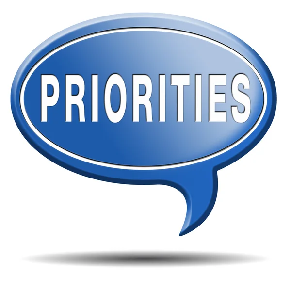 Prioriteringar-knappen — Stockfoto