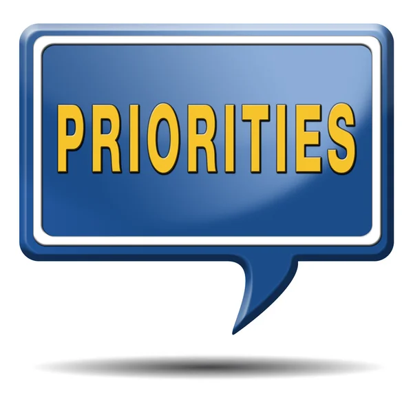 Przycisk priorytety — Zdjęcie stockowe
