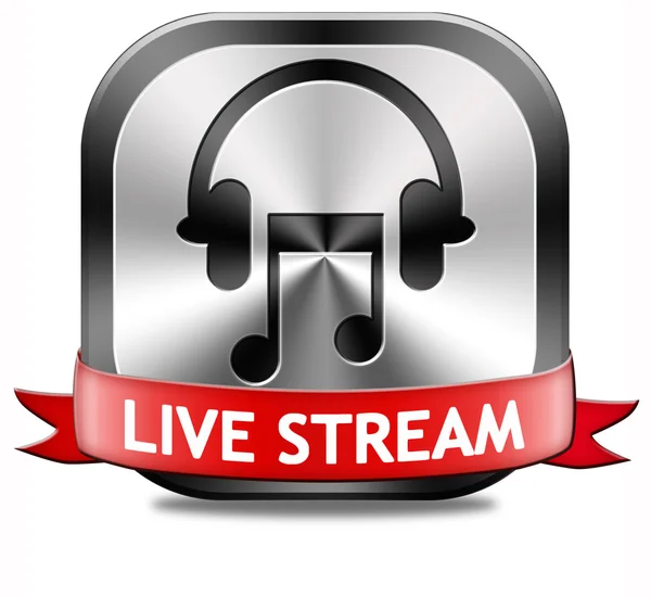 Pulsante musica live streaming — Foto Stock