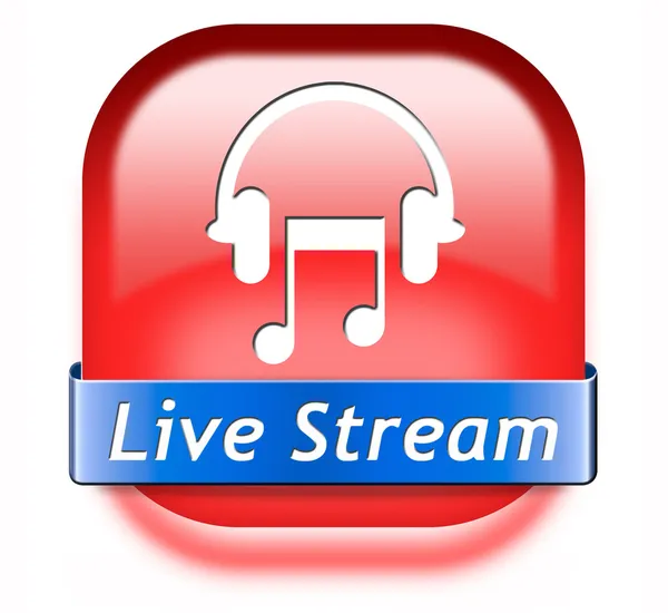 Pulsante musica live streaming — Foto Stock