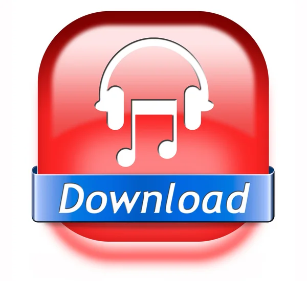 Musik-Download-Taste — Stockfoto