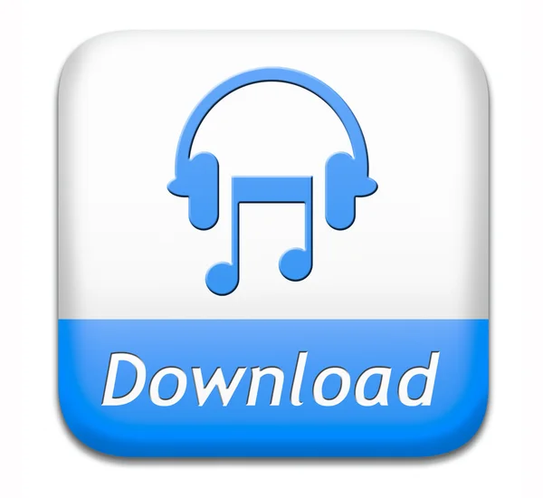 Botão de download de música — Fotografia de Stock