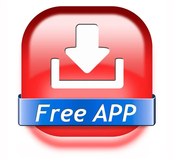 Бесплатная кнопка загрузки приложения — стоковое фото