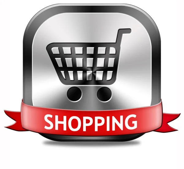 Pulsante shopping — Foto Stock