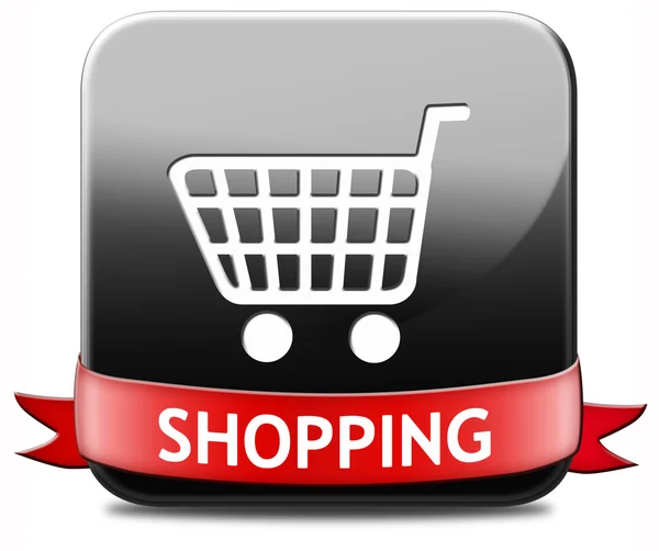 Pulsante shopping — Foto Stock