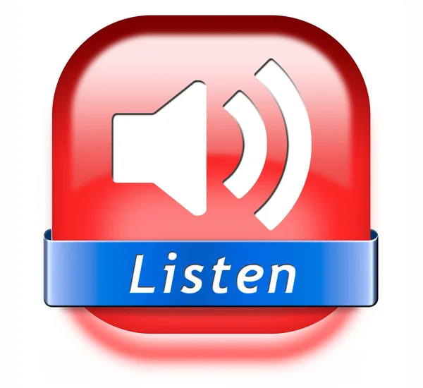 Ouvir botão — Fotografia de Stock