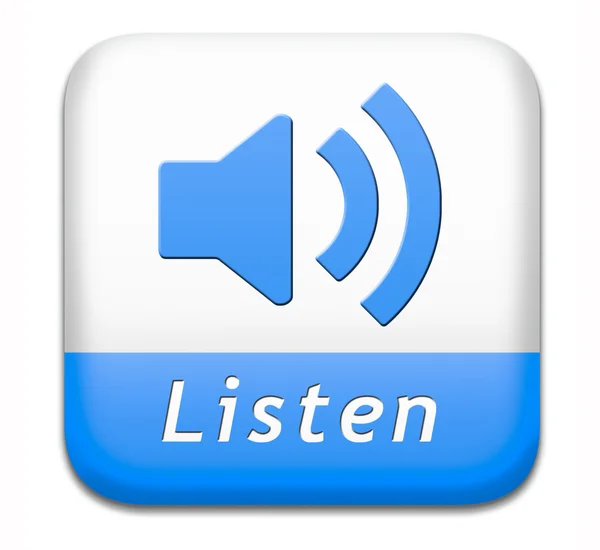 Кнопка слушать — стоковое фото