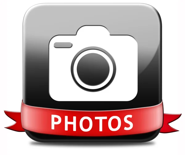 Photos button — Stock Photo, Image