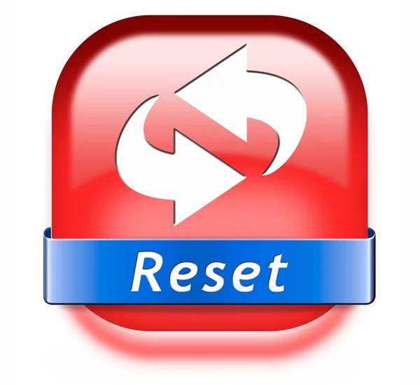 Przycisk Reset — Zdjęcie stockowe