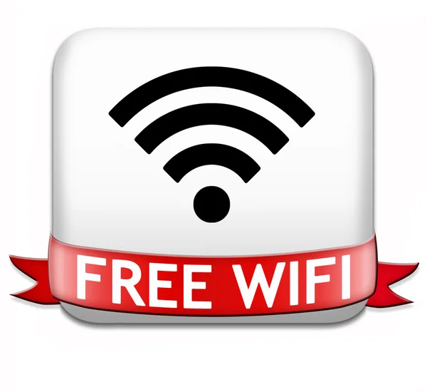 Botão wifi gratuito — Fotografia de Stock