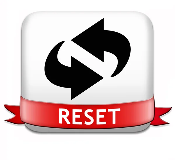 Przycisk Reset — Zdjęcie stockowe