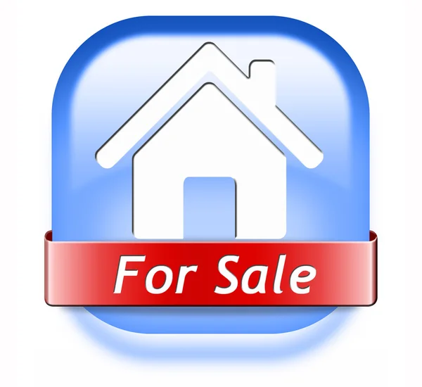 Huis te koop Teken — Stockfoto