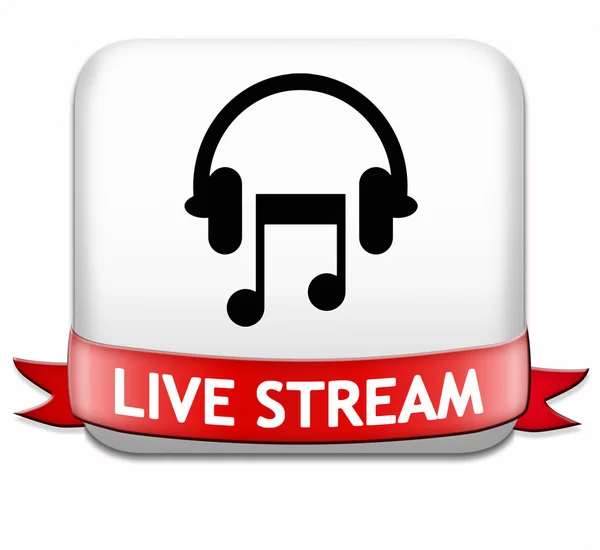 Pulsante musica live streaming — Foto Stock