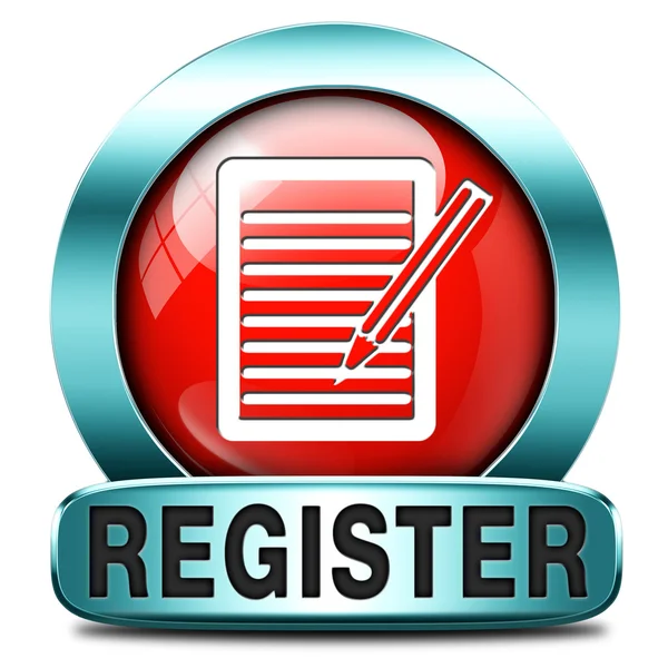 Кнопка регистрации — стоковое фото