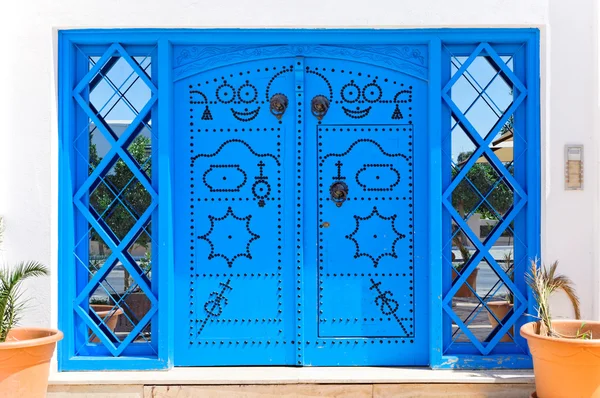 Porte blu ornamentali . — Foto Stock