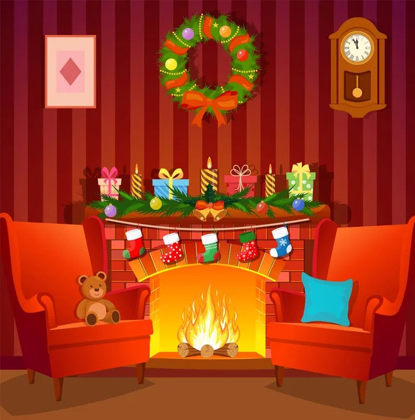 şömine ile Noel iç