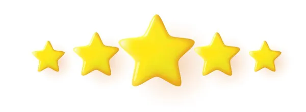 Clasificación 3D estrellas icono para el producto de revisión. — Vector de stock