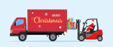 Kırmızı Forklift 'teki Noel Baba Yüklendi